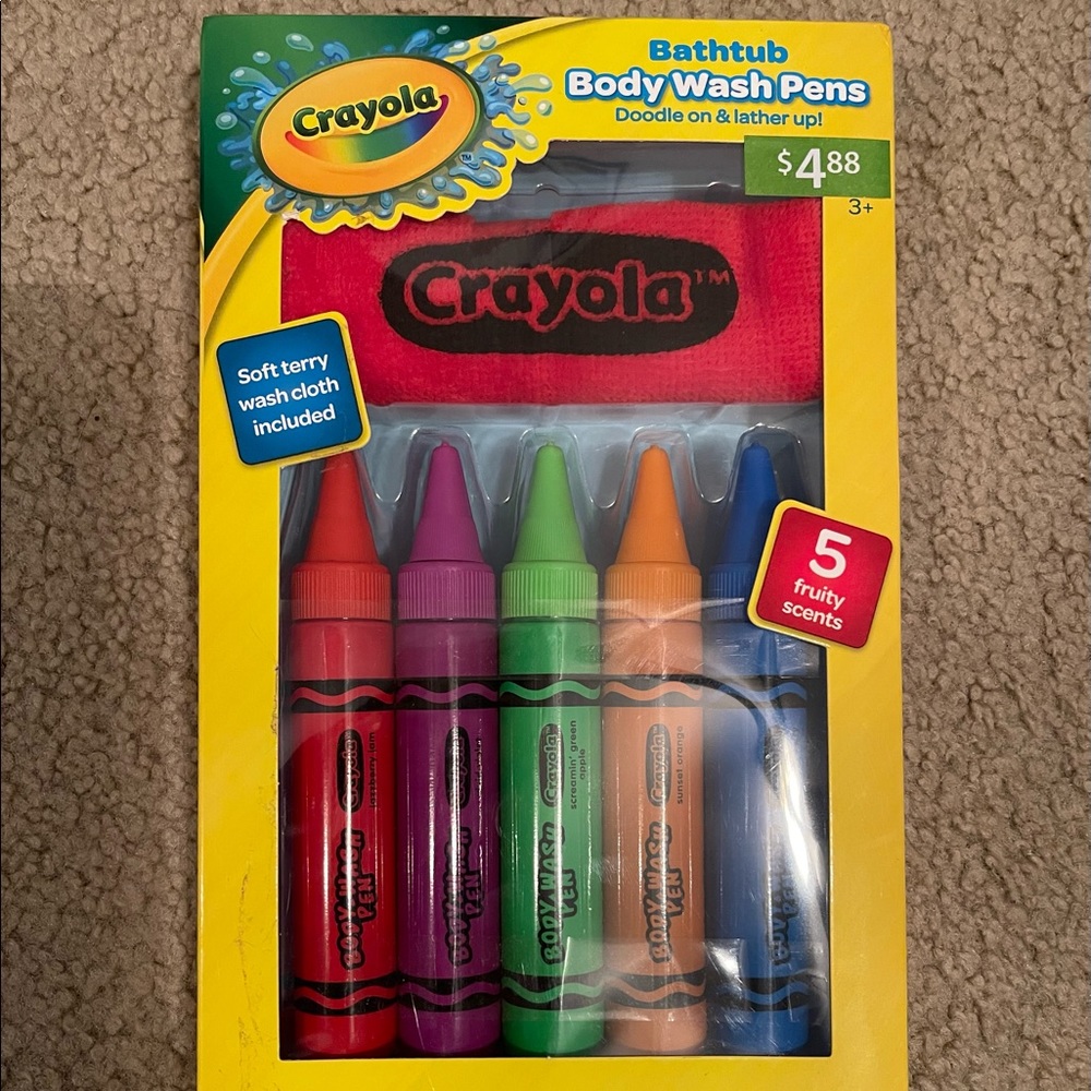 Crayola Bathtub Body Wash Pens 5-pack W/ Rag